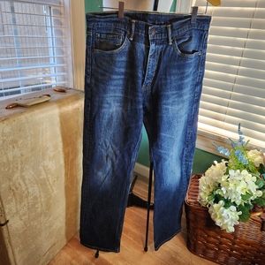Levi 505 Mens 33/30 Dark Straight Leg